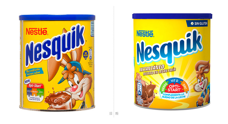 Nesquik速溶巧克力粉標(biāo)志，Nesquik速溶巧克力粉LOGO，Nesquik速溶巧克力粉品牌形象設(shè)計，雀巢品牌設(shè)計，巧克力品牌設(shè)計