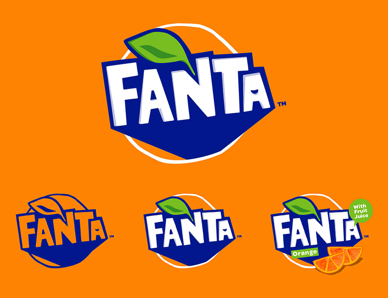 芬達(dá)（FANTA）標(biāo)志，芬達(dá)（FANTA）LOGO，芬達(dá)（FANTA）品牌形象設(shè)計(jì)，飲品包裝設(shè)計(jì)，飲品品牌設(shè)計(jì)