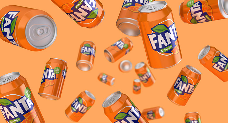 芬達(dá)（FANTA）標(biāo)志，芬達(dá)（FANTA）LOGO，芬達(dá)（FANTA）品牌形象設(shè)計(jì)，飲品包裝設(shè)計(jì)，飲品品牌設(shè)計(jì)