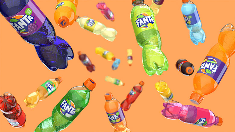 芬達(dá)（FANTA）標(biāo)志，芬達(dá)（FANTA）LOGO，芬達(dá)（FANTA）品牌形象設(shè)計(jì)，飲品包裝設(shè)計(jì)，飲品品牌設(shè)計(jì)