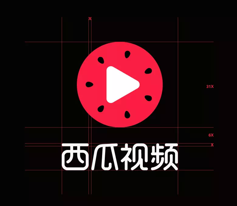 頭條視頻標志，西瓜視頻標志，西瓜視頻LOGO，西瓜視頻品牌設(shè)計，視頻形象設(shè)計