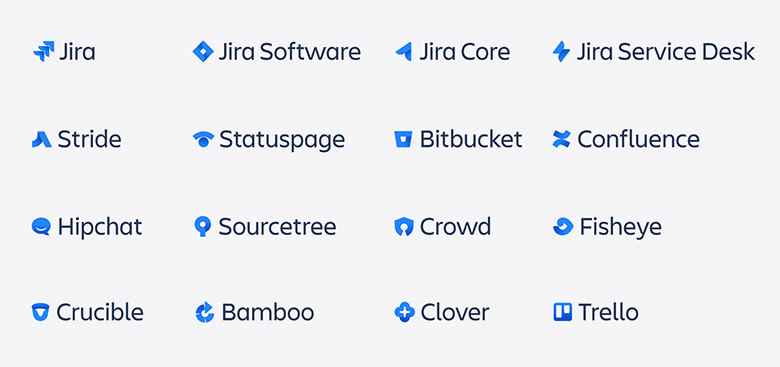 AtlassianLOGO，Atlassian標(biāo)志，Atlassian形象設(shè)計，軟件開發(fā)標(biāo)志設(shè)計，軟件開發(fā)品牌設(shè)計