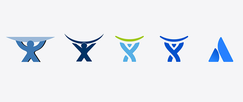 AtlassianLOGO，Atlassian標(biāo)志，Atlassian形象設(shè)計，軟件開發(fā)標(biāo)志設(shè)計，軟件開發(fā)品牌設(shè)計