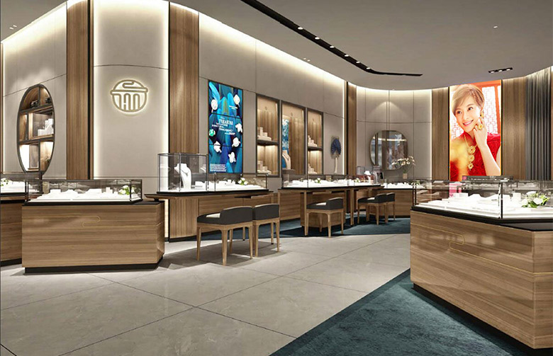 老廟黃金標(biāo)志，老廟黃金LOGO，老廟黃金店面設(shè)計(jì)，老廟黃金品牌形象設(shè)計(jì)，黃金珠寶品牌設(shè)計(jì)