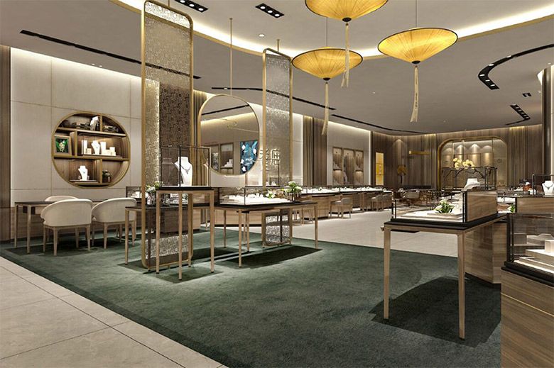 老廟黃金標(biāo)志，老廟黃金LOGO，老廟黃金店面設(shè)計(jì)，老廟黃金品牌形象設(shè)計(jì)，黃金珠寶品牌設(shè)計(jì)