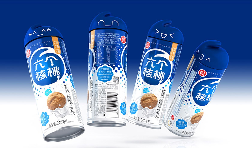 六個核桃標(biāo)志，六個核桃LOGO，六個核桃包裝，飲品包裝設(shè)計，飲品品牌設(shè)計