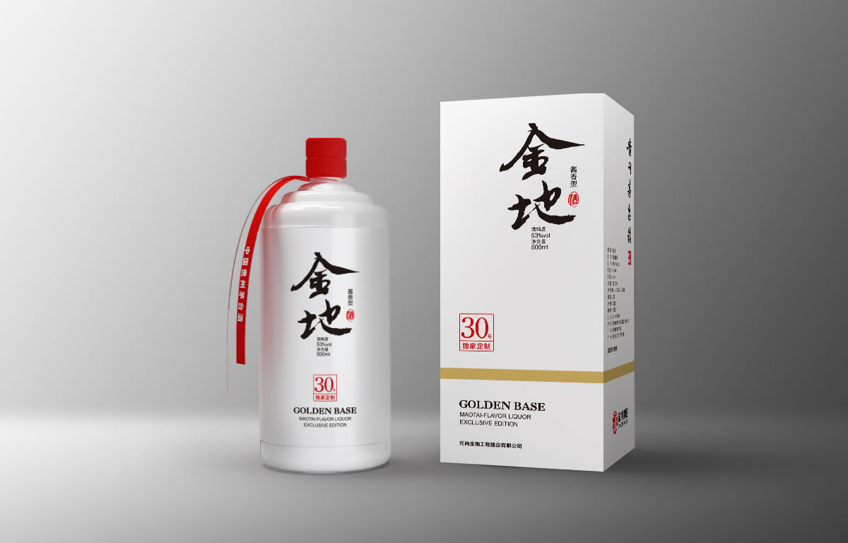 金地白酒包裝設(shè)計(jì),金地白酒瓶貼設(shè)計(jì),金地白酒品牌形象塑造_全力設(shè)計(jì)