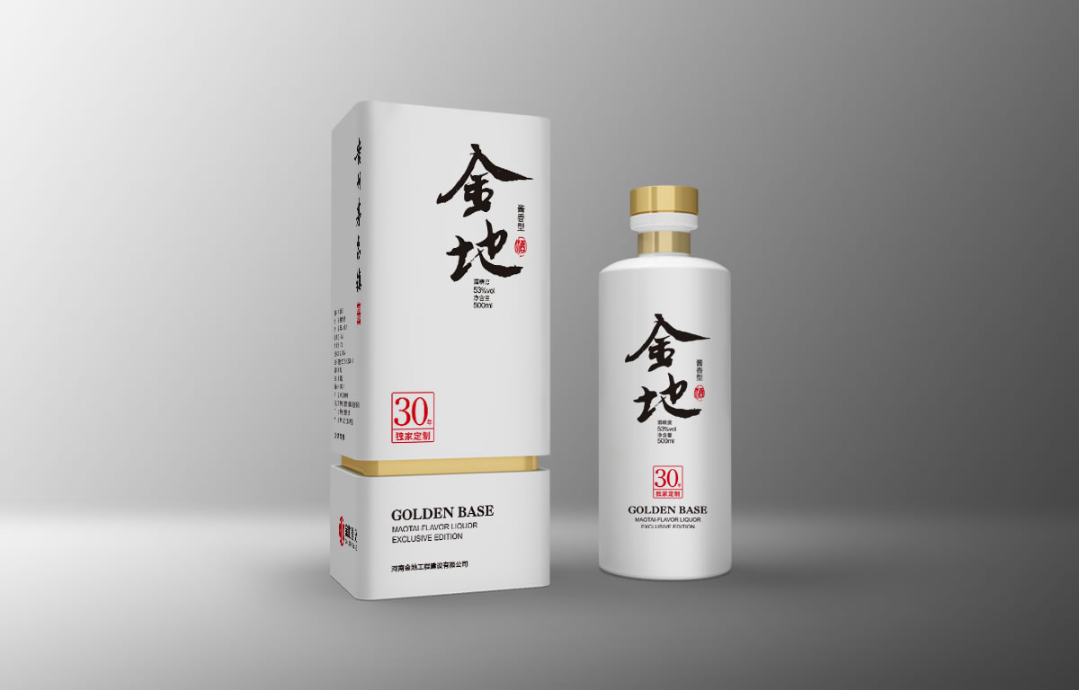 金地白酒包裝設(shè)計(jì),金地白酒瓶貼設(shè)計(jì),金地白酒品牌形象塑造_全力設(shè)計(jì)